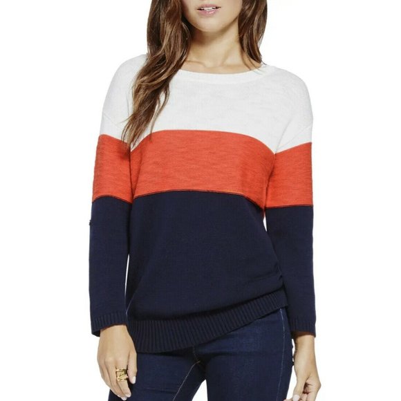 Vince Camuto Sweaters - Vince Camuto Colorblock Roll Sleeve Sweater S